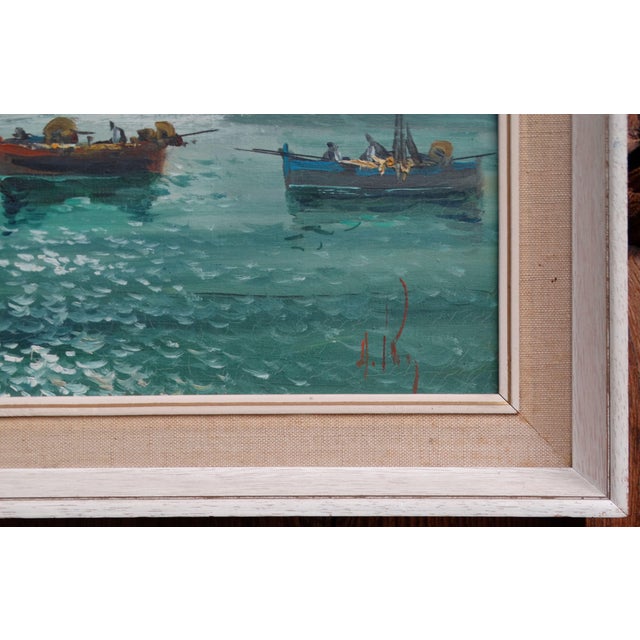 Nautical Impressionist Oil 'Boats on the Coast' Italian School For Sale - Image 3 of 12