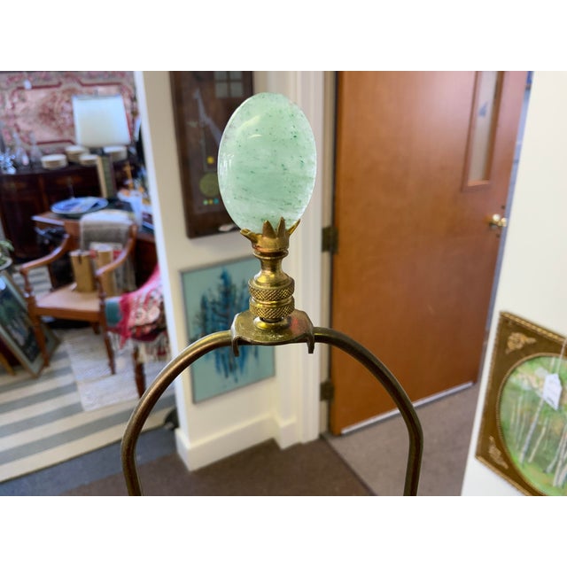 Beautiful 20th century Reed &. Barton ceramic celadon table lamp. 20” from base to top of socket.