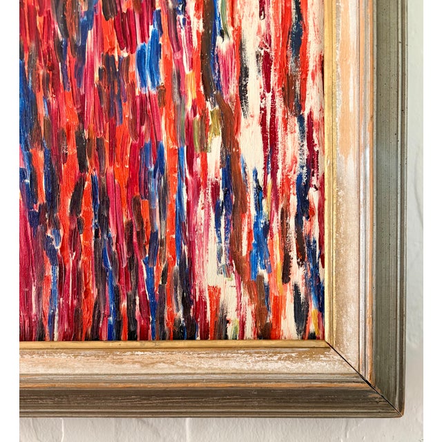 Mid 20th Century Original Mid-Century Modern Abstract Oil Painting, Framed For Sale - Image 9 of 13