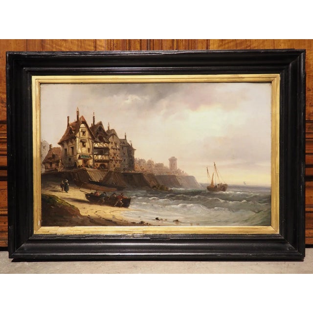 19th Century French Coastal Landscape Painting, Signed Kuwasseg For Sale - Image 13 of 14