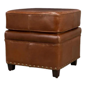 Brown Leather Ottoman