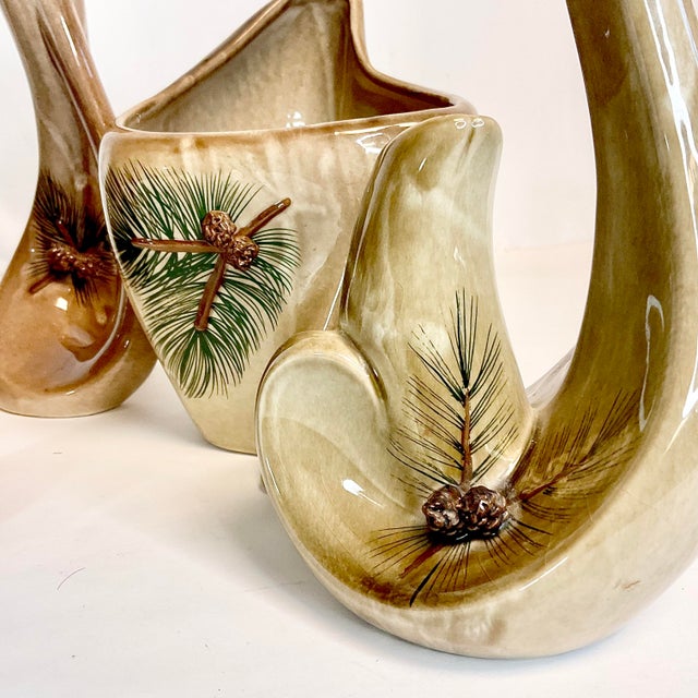 1980s Vintage Arts & Crafts Boho Chic Studio Pottery Vase & Planter Collection - Set of 5 For Sale - Image 10 of 13