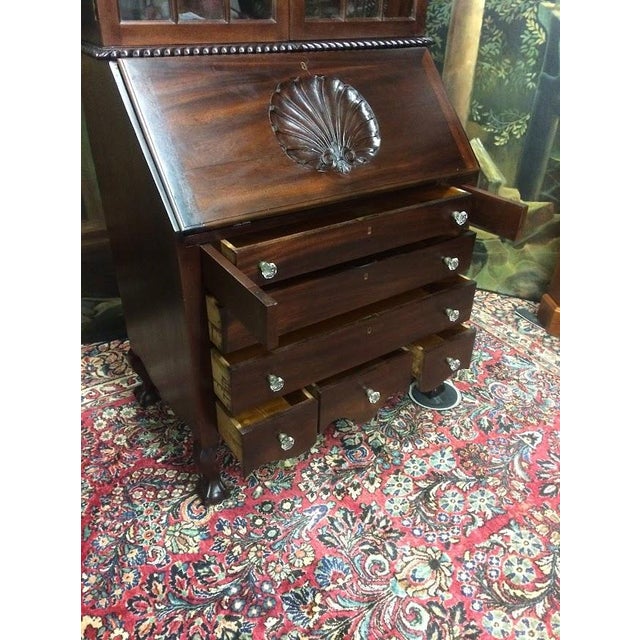Antique Secretary Desk, Georgian Secretary Desk (Two Piece) For Sale - Image 9 of 12