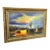 French Style Seascape Painting – Sailboats at Sunset With Ornate Gold Leaf Frame For Sale