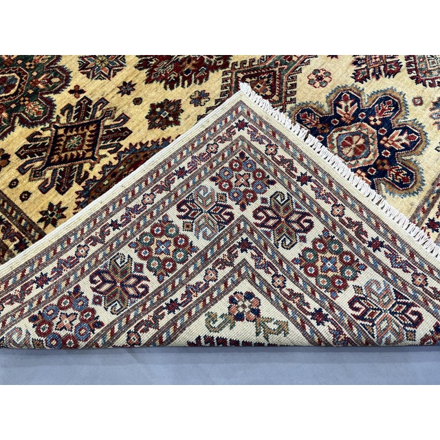 Cream Kazak Tribal Wool Rug With Medallions, 5'4" X 7'4" For Sale - Image 14 of 14
