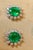 8 Ct Oval Colombian Emerald & 2.5 Ct Diamond Post Back Earrings 18 Kt White Gold For Sale - Image 14 of 18