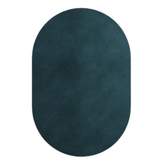 Tapis Oval Pacific Green #15 Rug by TAPIS Studio For Sale