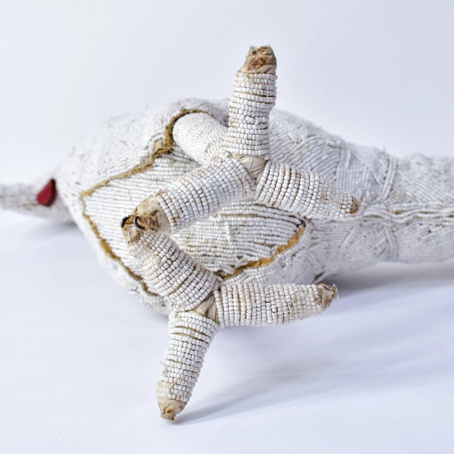Early 20th Century Yoruba Beaded White Chicken Nigeria For Sale - Image 14 of 15