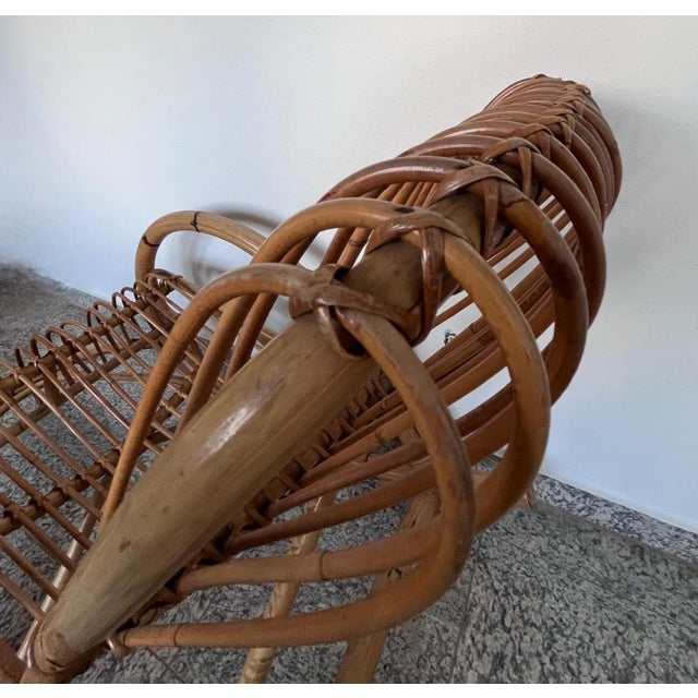Vintage Boho Rocking Chair in Bamboo by Franco Albini for Veranda or Terrace, Italy, 1950s For Sale - Image 16 of 18