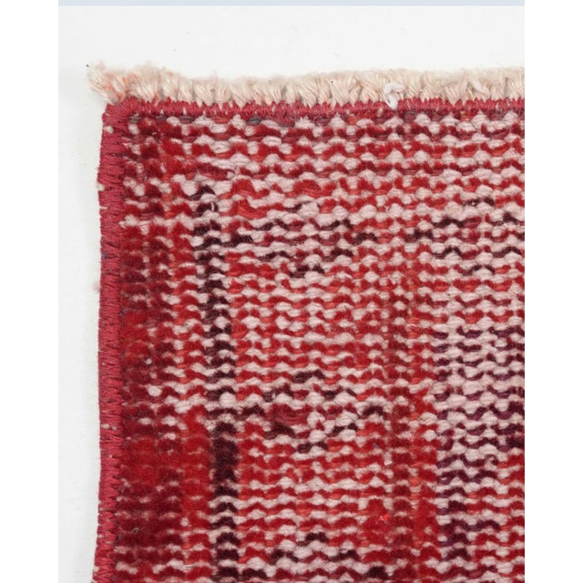 Textile 1970s Vintage Turkish Oushak Handmade Wool Cotton Red Area Rug For Sale - Image 7 of 11