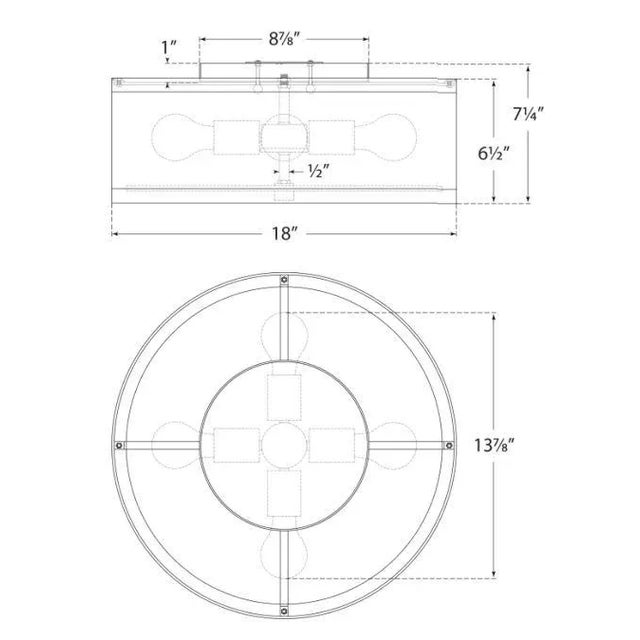 Visual Comfort Kate Spade New York for Visual Comfort Signature Walker Medium Flush Mount in Gold with Cream Linen with Black Linen Trim For Sale - Image 4 of 4