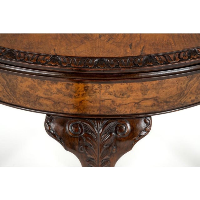 Queen Anne Demi Lune Card Table in Walnut, 1920s For Sale - Image 3 of 9