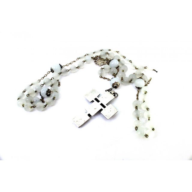 Silver Rosary with Glass Beads and Crucifix For Sale - Image 3 of 9