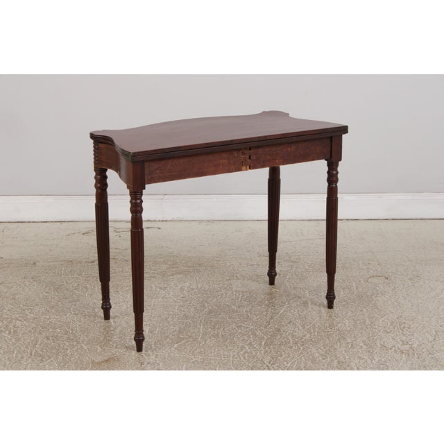 Antique 19th Century Mahogany Inlaid Flip Top Game Table For Sale - Image 16 of 16