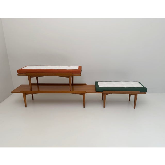 Mid-Century Upholstered Bench, 1960s For Sale - Image 4 of 10
