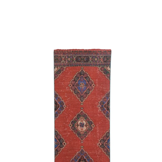 Mid 20th Century Vintage Turkish Stair Runner 2'12'' X 21'8'' 35.8" x 259.8" / 91 x 660 Cm Hand woven with high quality...