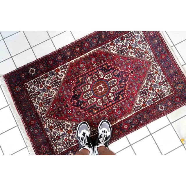 Textile 1970s Hand Made Vintage Persian Bidjar Rug 3.2' X 4.8' For Sale - Image 7 of 11