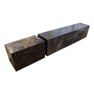 Andrianna Shamaris Petrified Wood Log Bench For Sale