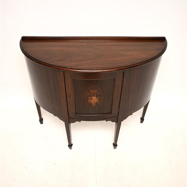 Antique Edwardian Bow Front Cabinet, 1900 For Sale - Image 6 of 10
