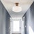 Visual Comfort Thomas O'Brien for Visual Comfort Signature Milton Road Flush Mount in Hand-Rubbed Antique Brass With Ribbed White Glass For Sale - Image 4 of 18