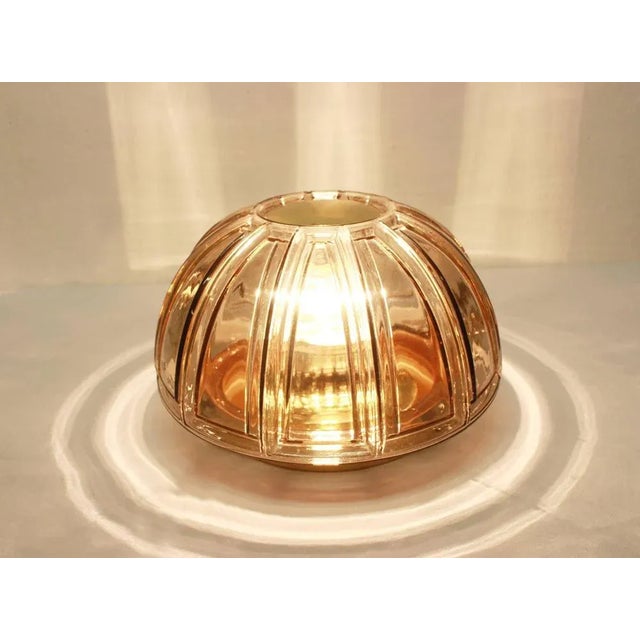 1960s German Brass and Amber Glass Sconces or Flushmount by Limburg, 1960s, Set of 2 For Sale - Image 5 of 8