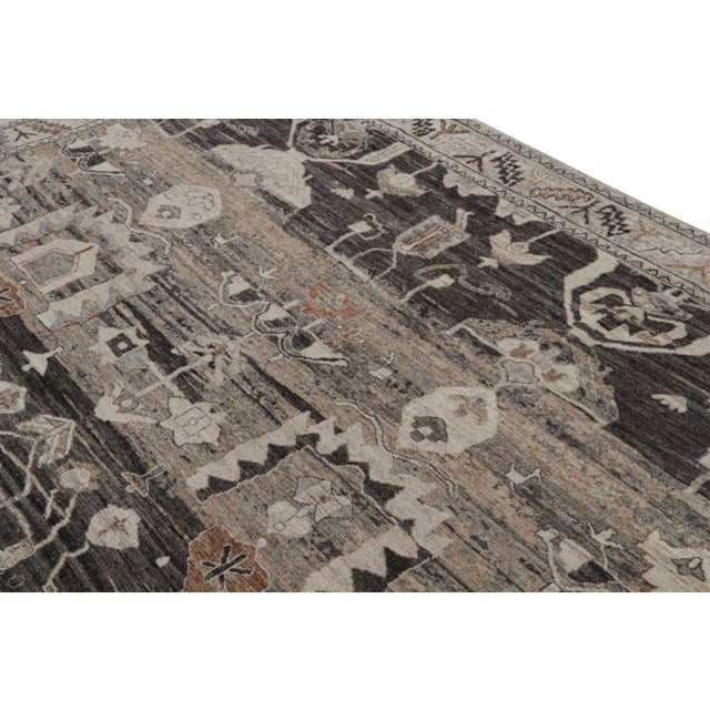 2010s Rug & Kilim’s Modern Classics Rug in Gray With Geometric Floral Patterns For Sale - Image 5 of 7
