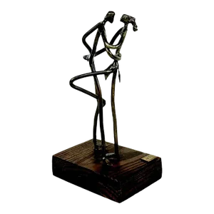 Mid-Century Brutalist Abstract Figural Dancers Bronze Sculpture