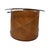 Cream Postmodern Cognac Leather & Glass Oval Coffee Table With Sculptural Base For Sale - Image 8 of 11