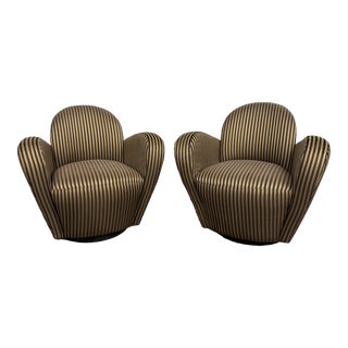 Pair of Michael Wolk "Miami" Swivel Lounge Chairs For Sale