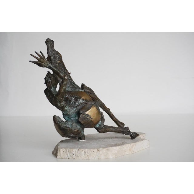 Fernando Mario Paonessa, Horse Sculpture, 1980s, Bronze and Travertine For Sale - Image 3 of 13