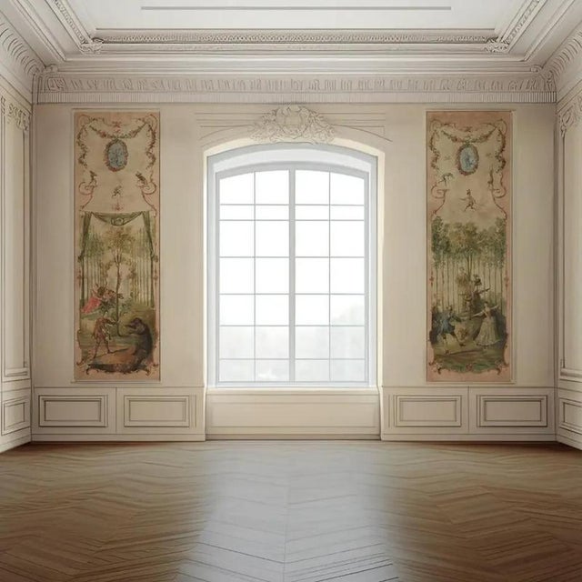 This wall mural is inspired by the early nineteenth century and the Comédia del Arte style, reflecting the trompe-l’œil...