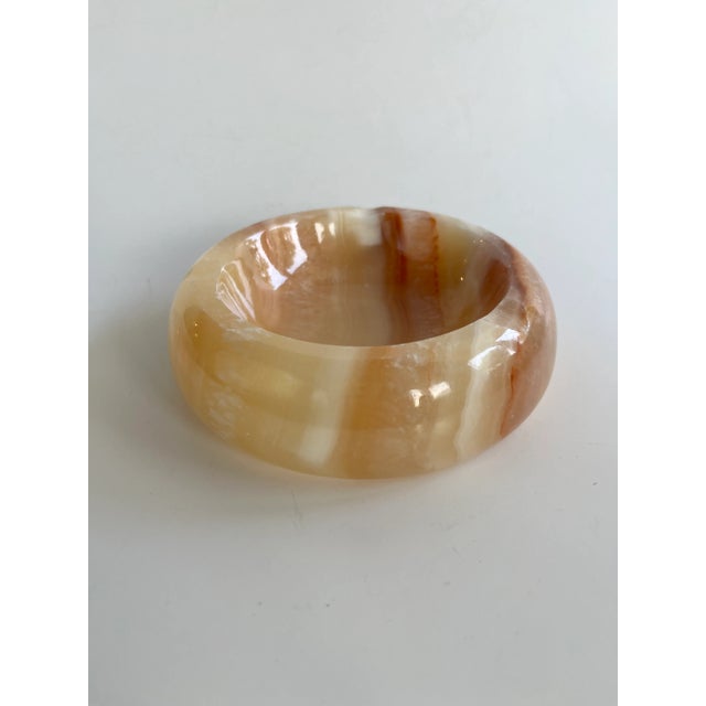 Mid 20th Century Mid Century Marble Onyx Ashtray Catchall Dish in Neutral Coastal Sand Color For Sale - Image 5 of 11