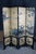 Vintage Chinese Black Lacquer 4 Panel Hand Painted Folding Screen Room Divider For Sale - Image 4 of 18