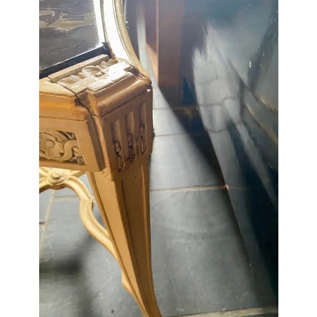 Antique White Marble Top Table With Carved Wood Detail For Sale In Chicago - Image 6 of 12