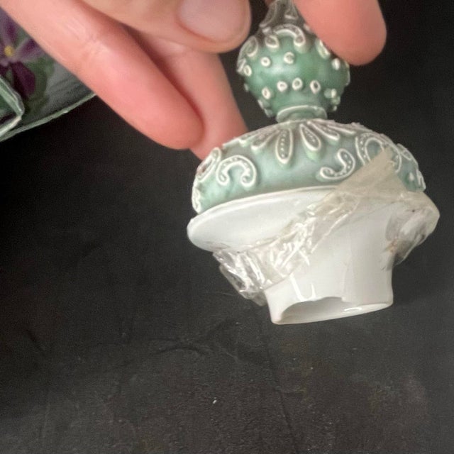 Antique Nippon Hand-Painted Moriage Covered Urn Vase – 13” For Sale - Image 10 of 12