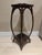 Vintage burnt bamboo and rattan pedestal plant stand or side table Mid-Century Modern two-tiered design with a square or...