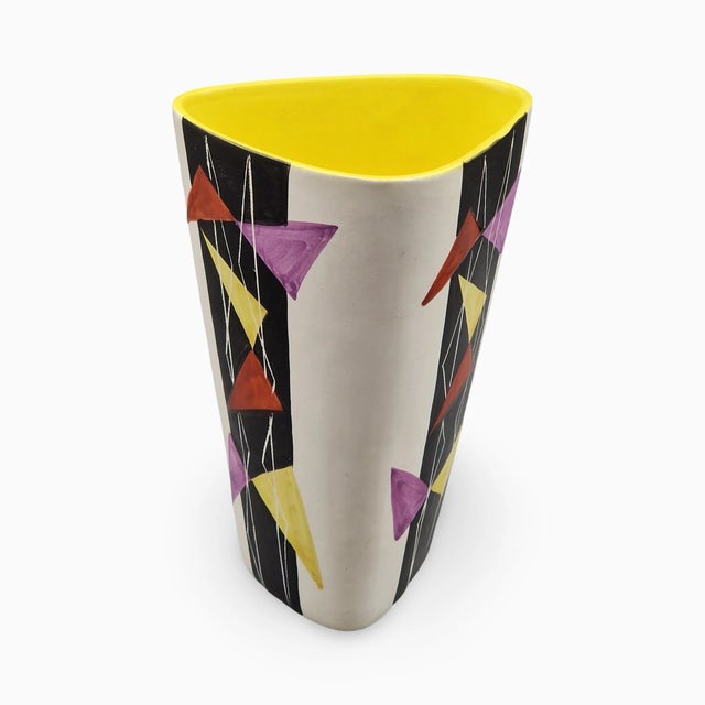 Mid-Century Modern Hand-Painted Ceramic Model 217 Vase from Vallauris, France, 1950s For Sale - Image 9 of 18