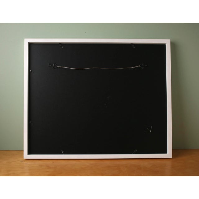 2010s Original Signed Nude Reclining Figure Drawing in Orange With White Frame For Sale - Image 5 of 5