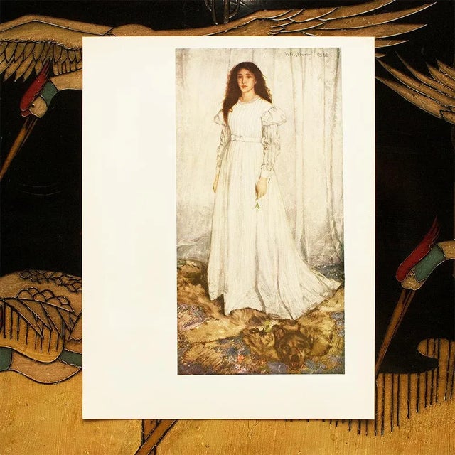 American 1956 After Whistler "The White Girl", Vintage Full-Color Print For Sale - Image 3 of 7