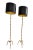 Maison Baguès Brass Mid-Century Modern Floor Lamp France 1950 Black Shade - Pair For Sale - Image 10 of 11
