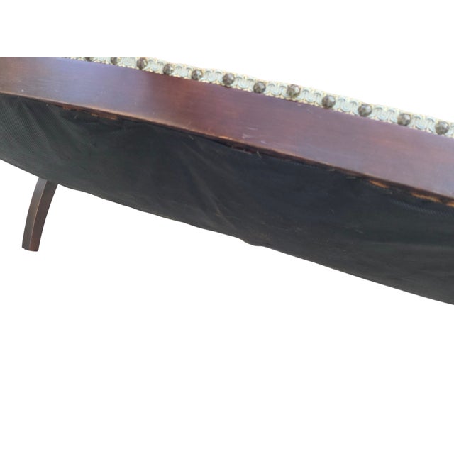 Antique French Carved Settee Love Seat Sofa Bench Empire Mahogany For Sale - Image 16 of 18