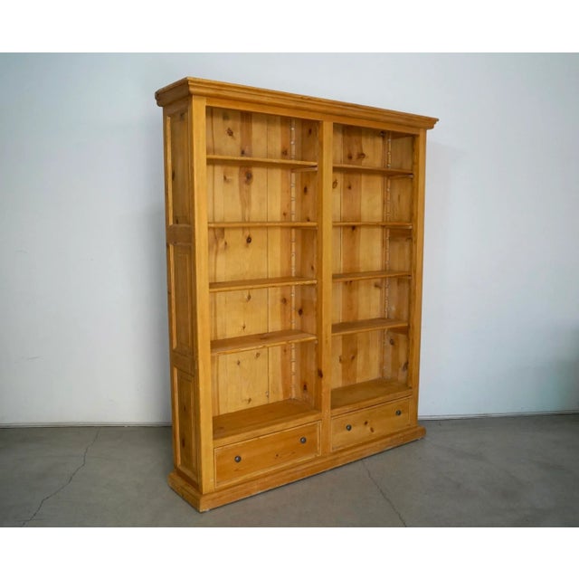 Rustic Knotty Pine Double Bookshelf Chairish