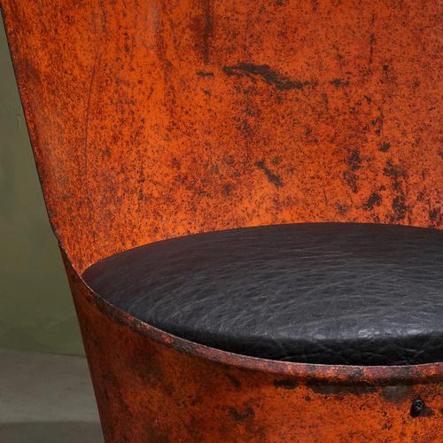 Black Postmodern Steel Side Chair, Italy For Sale - Image 8 of 10