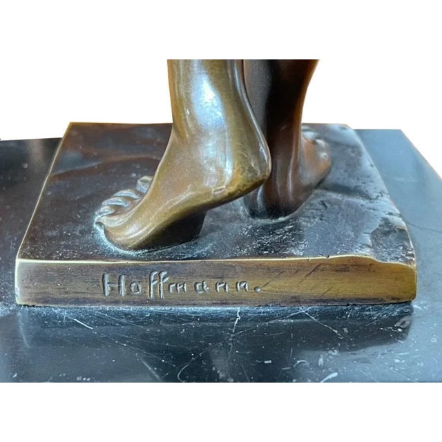 Art Nouveau Bronze Figure by Hoffmann For Sale - Image 3 of 5