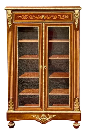 Napoleon III Showcase in Marquetry & Bronze