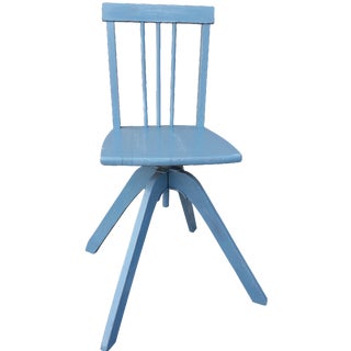 Vintage Blue Adjustable Desk Chair For Sale