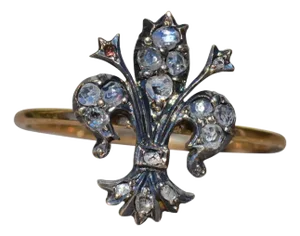 The Cressida: Ladies Antique 14K and Silver Ring set with Rose Cut Diamonds