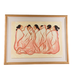 1950s Framed Signed R C Gorman Limited-Edition Lithograph "Dinetah"