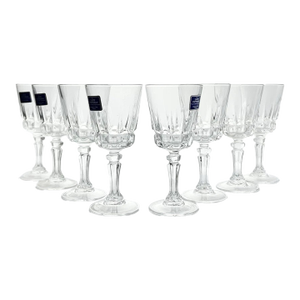 1980s Cristal D’Arques “Chantelle” Set of 8 Cordial Glasses