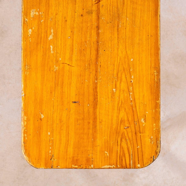 Brown Vintage French Dining Table in Faux Wood, 1920s For Sale - Image 8 of 9